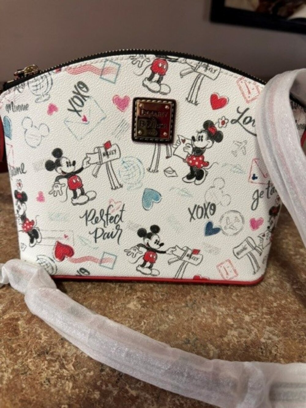 Dooney & Bourke Disney Mickey Minnie Mouse Sweethearts Valentines Crossbody Bag